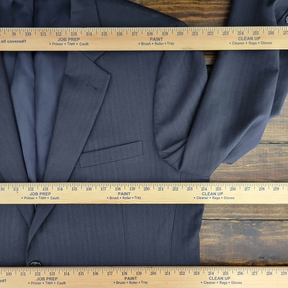 JOS A BANK Men's Sport‎ Coat Blazer Two Button Navy Herringbone Wool Size 46R